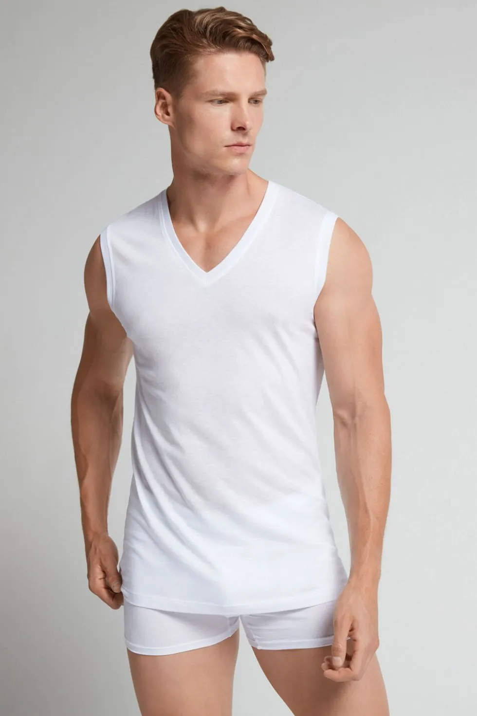 100% Extrafine Superior Cotton V-Neck Tank Top