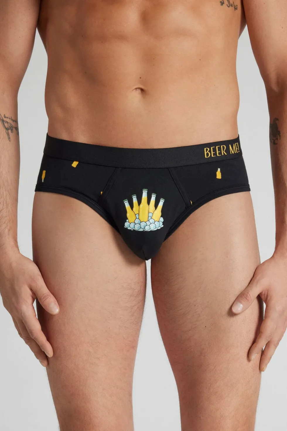 Beer Bottle Print Superior Cotton Briefs