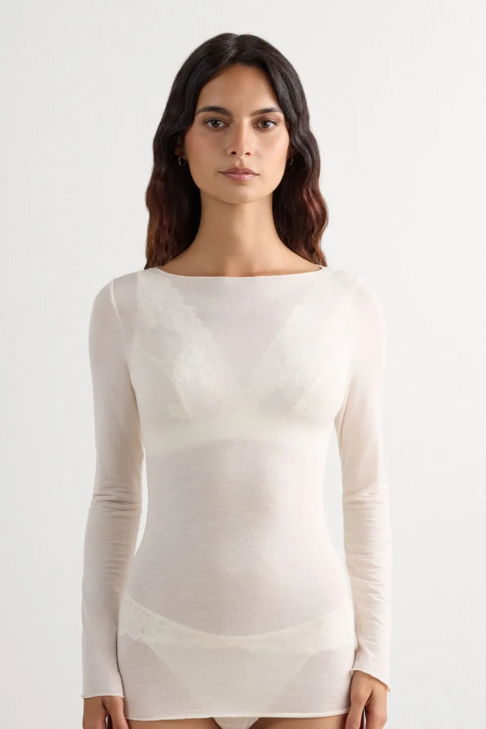 Boat Neck Modal Cashmere Ultralight Top