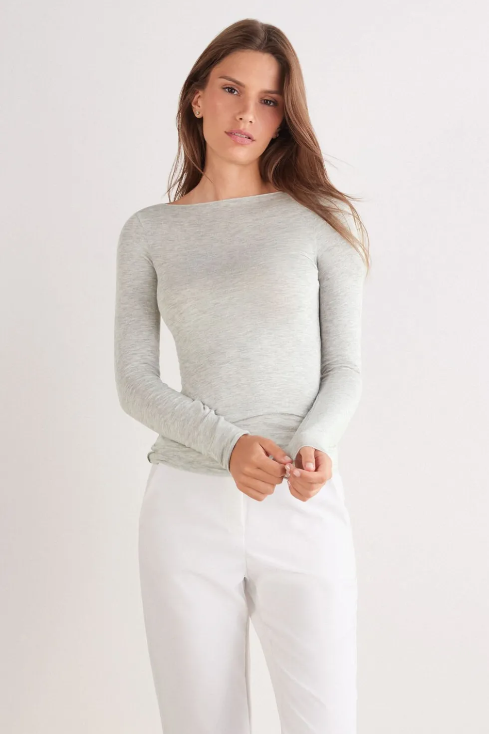 Boat Neck Modal Cashmere Ultralight Top
