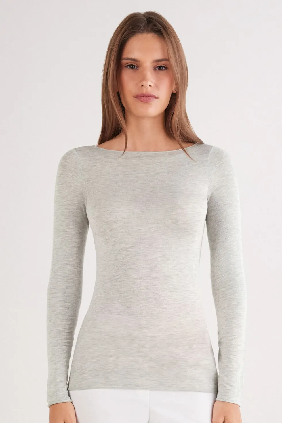 Boat Neck Modal Cashmere Ultralight Top