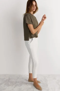 Boxy Fit Short Sleeve Top in Cotton