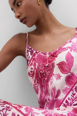 Brighten Your Day Long Viscose Satin Nightgown