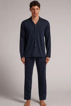 Button Front Full Length Pajamas in Superior Cotton