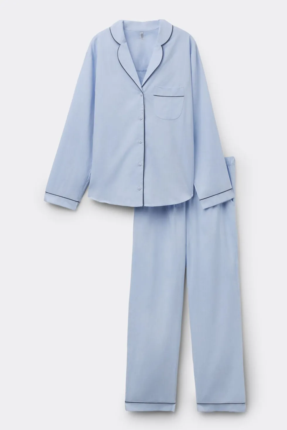 Chambray NI Full Length Pajamas in Cotton and Modal