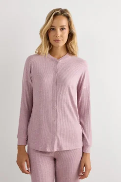 Chic Comfort Long Sleeve Modal Button-Up Top