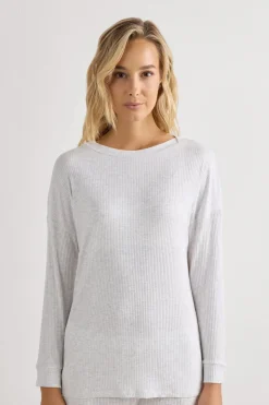 Comfort Chic Bateau Neck Long Sleeve Modal Top