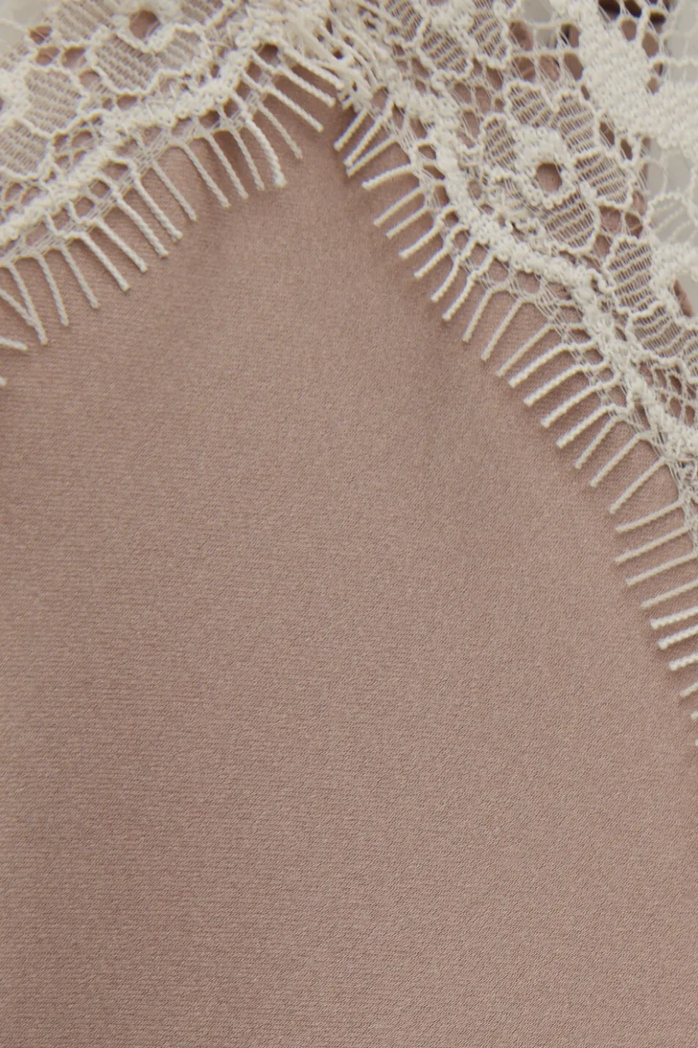 Contrast Lace Trim Silk Top