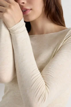 Crewneck Top in Modal Light with Cashmere Lamé