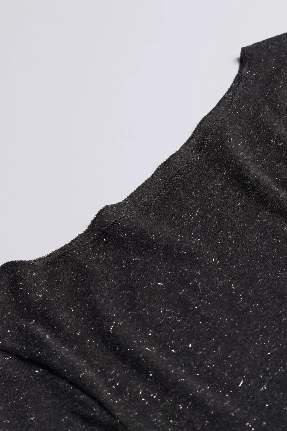 Crewneck Top in Modal Light with Cashmere Lamé