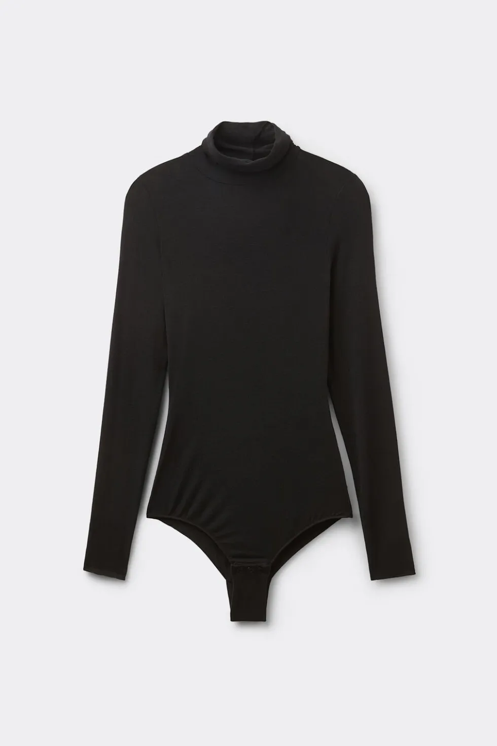 High Collar Bodysuit in Modal Ultralight with Cashmere