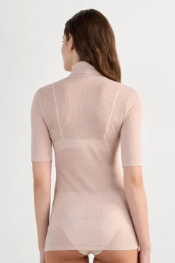 High Collar Top in Ultranatural with Cashmere
