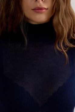 High Collar Top in Ultranatural with Cashmere