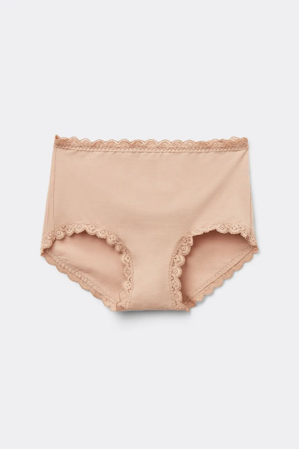 High Rise Cotton and Lace Hipsters