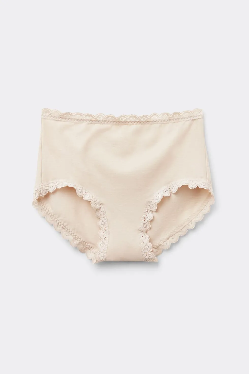 High Rise Cotton and Lace Hipsters