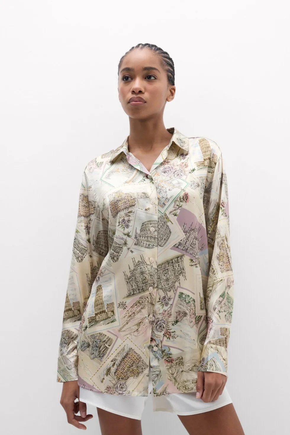 La Dolce Vita Printed Shirt in Silk