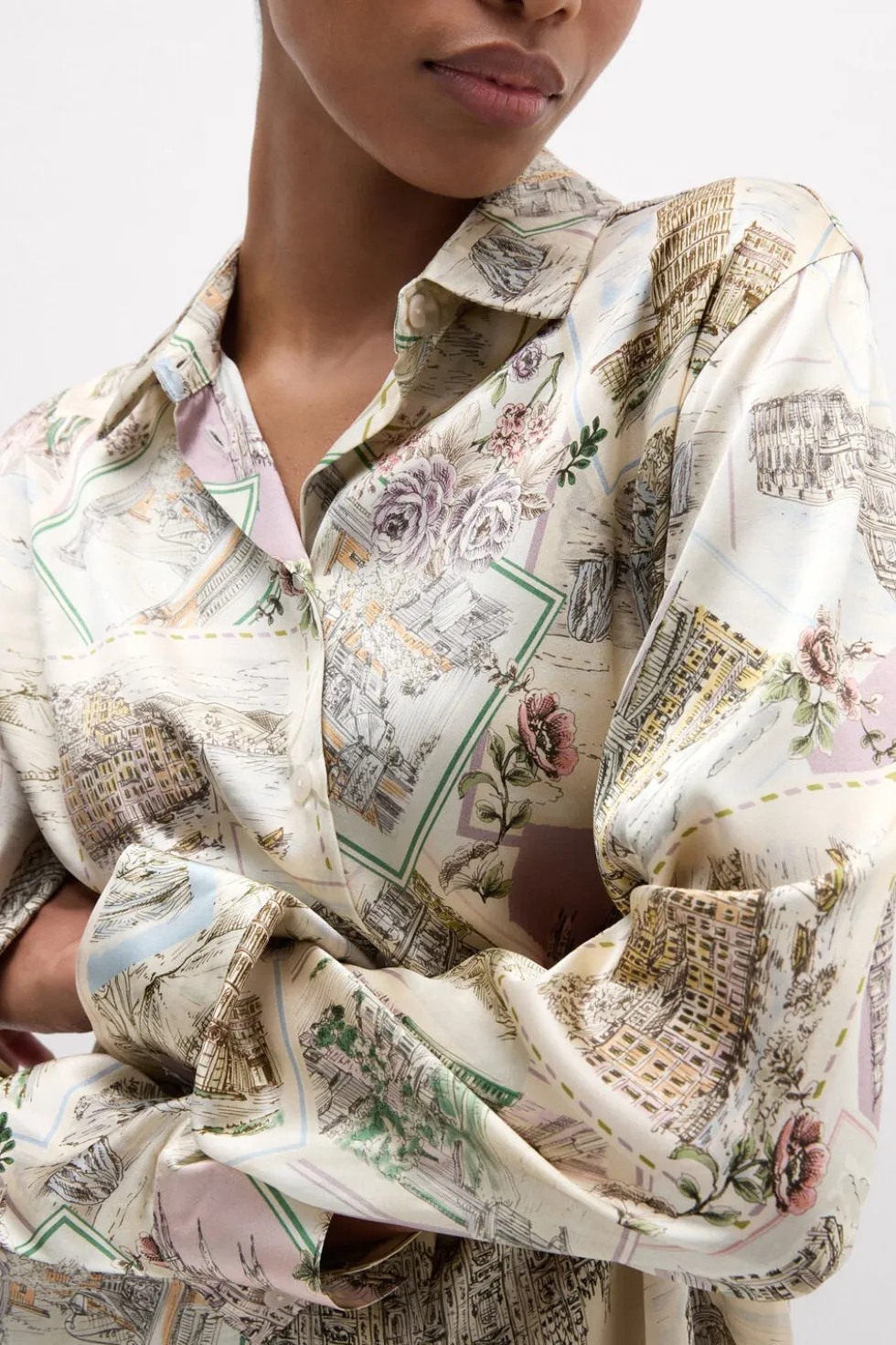 La Dolce Vita Printed Shirt in Silk