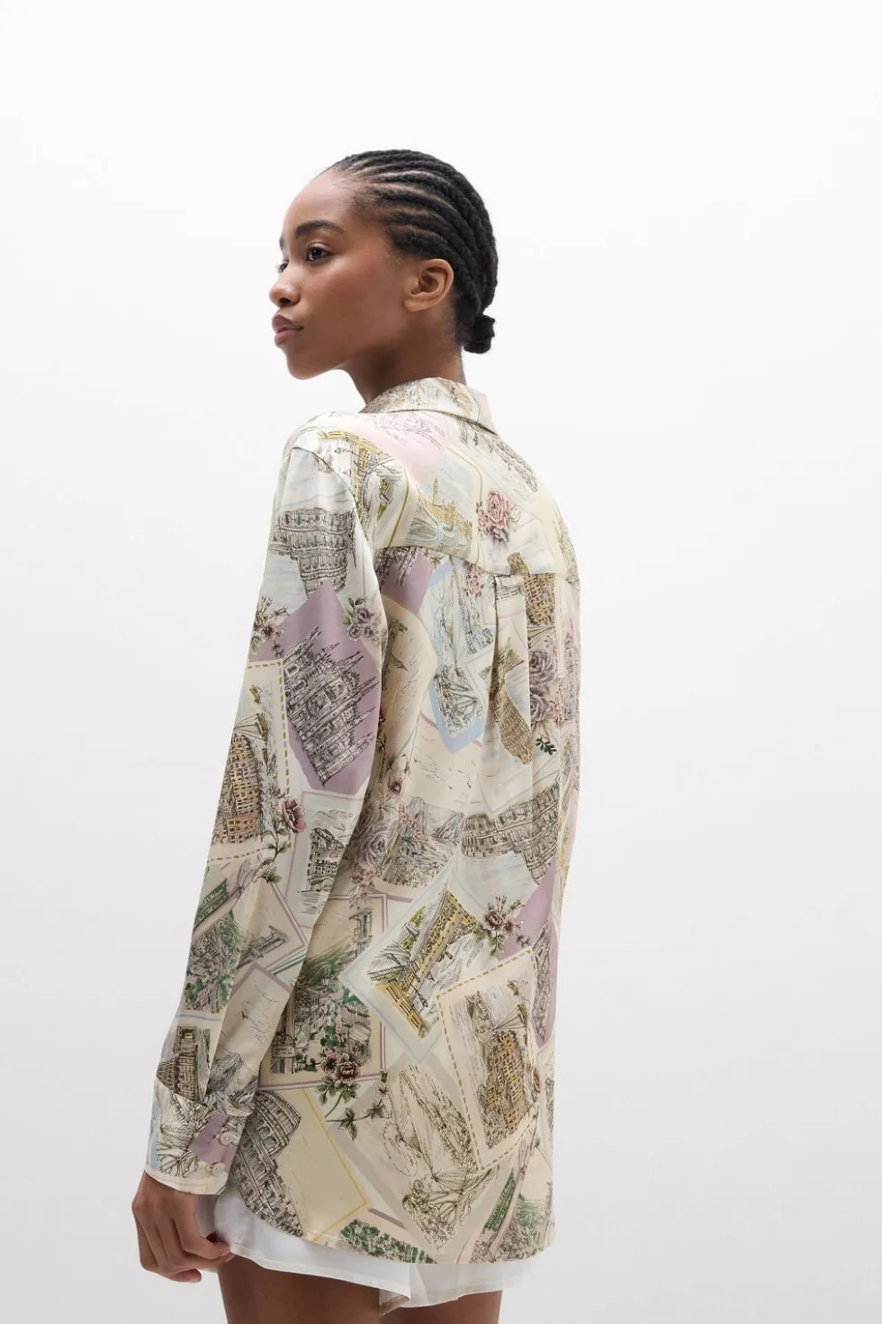La Dolce Vita Printed Shirt in Silk
