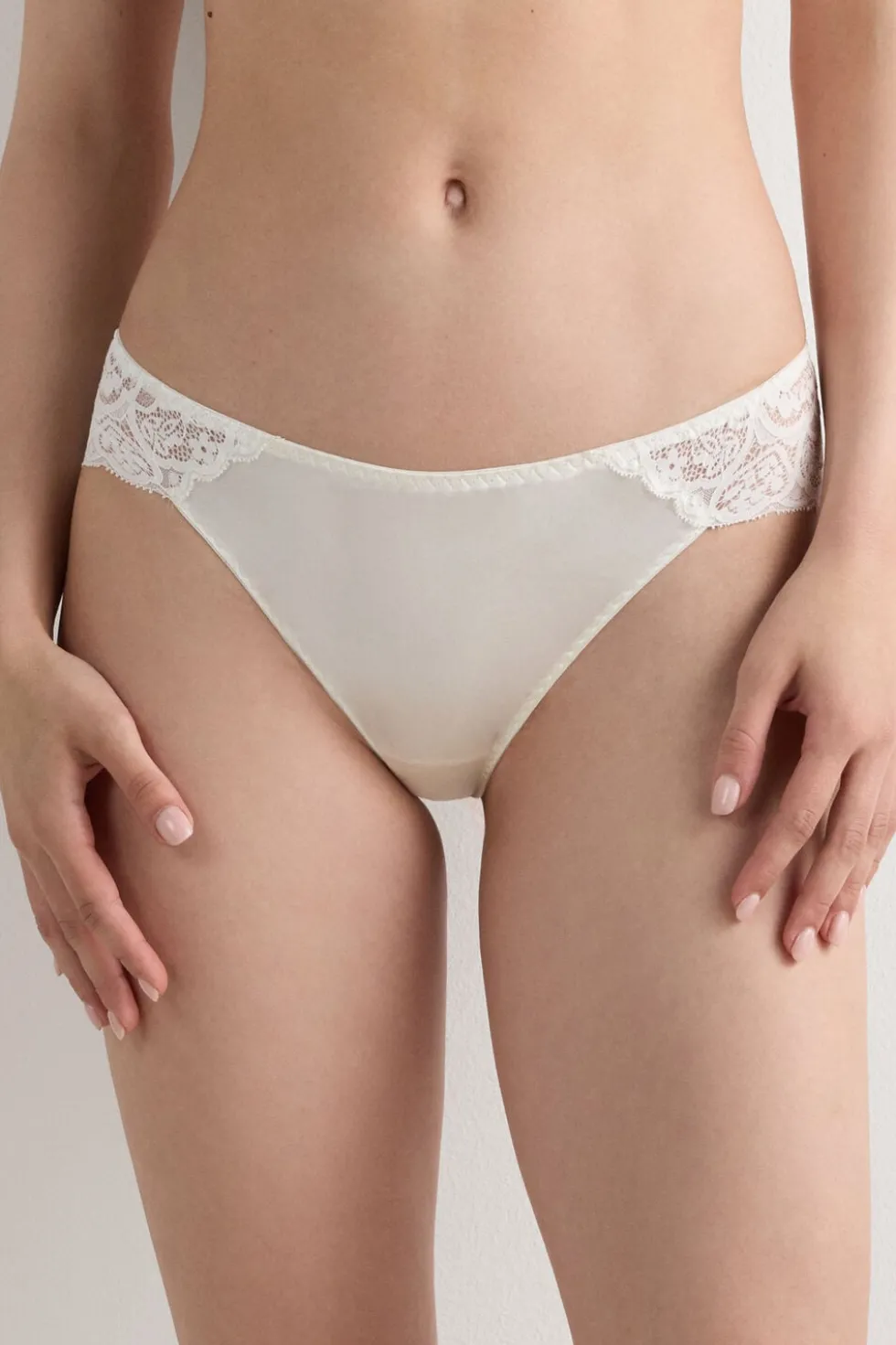 Lace and Silk Bikini Briefs