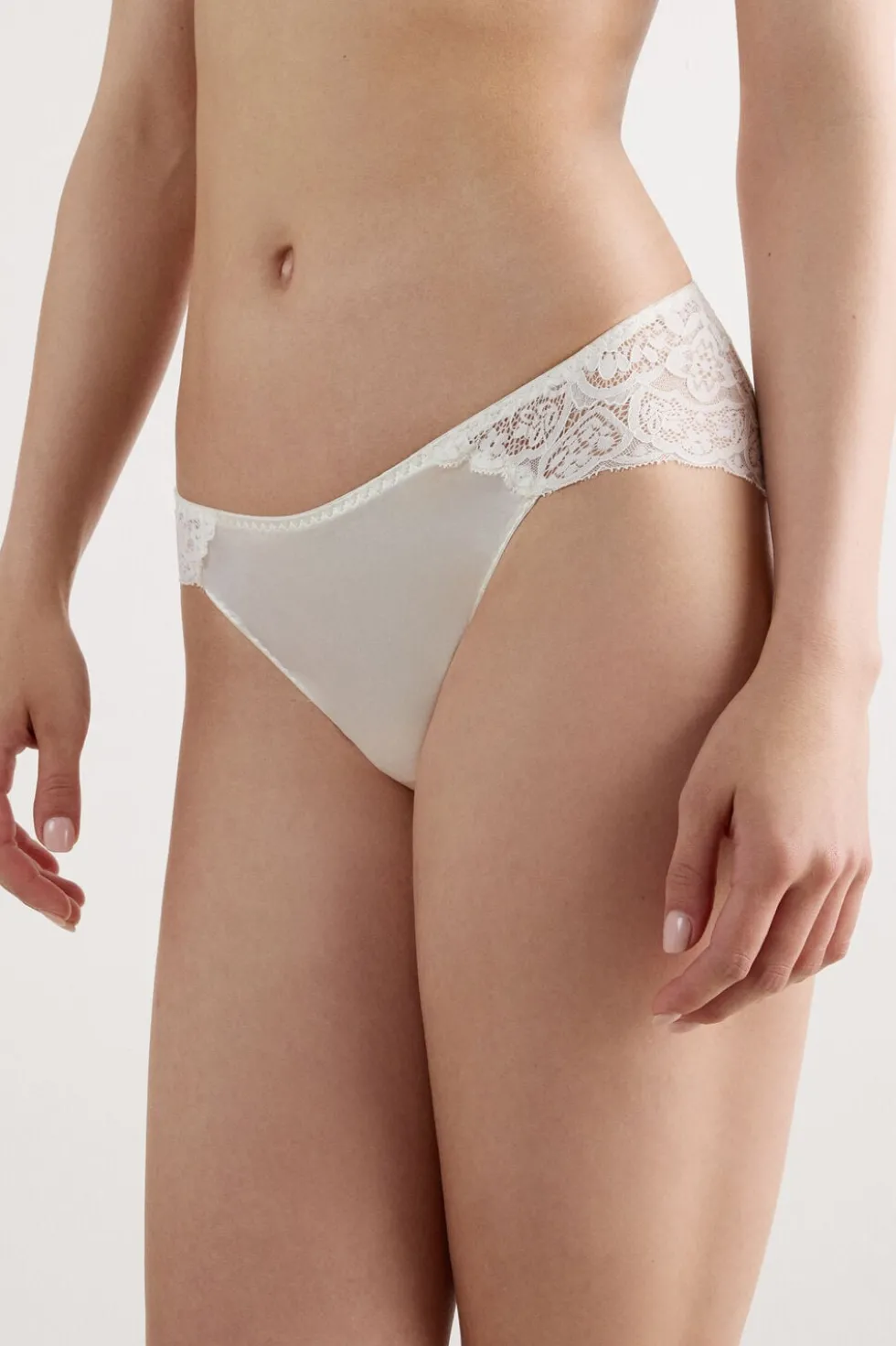 Lace and Silk Bikini Briefs