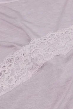 Lace Trim Full Length Pajamas in Modal