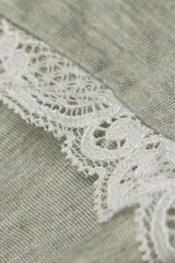 Lace Trim Full Length Pajamas in Modal