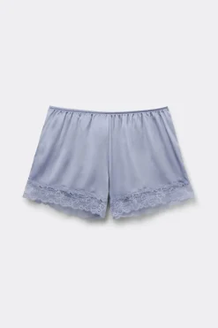 Lace Trim Silk Shorts