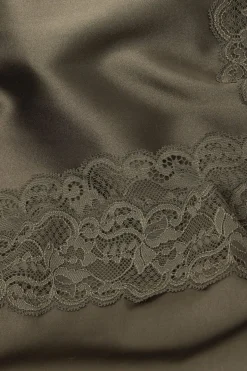 Lace Trim Silk Shorts