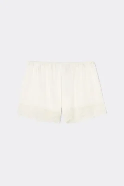 Lace Trim Silk Shorts