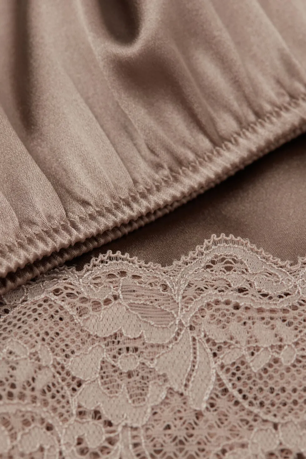 Lace Trim Silk Shorts