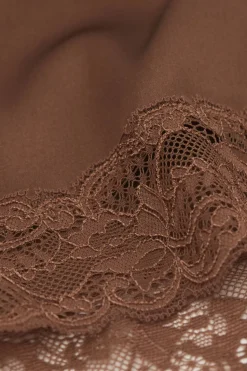 Lace Trim Silk Shorts