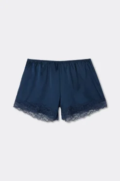 Lace Trim Silk Shorts