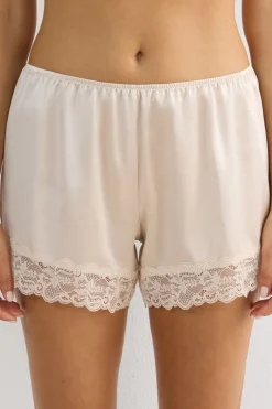 Lace Trim Silk Shorts
