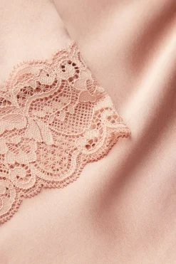 Lace Trim Silk Shorts