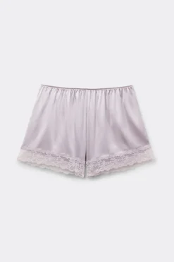 Lace Trim Silk Shorts