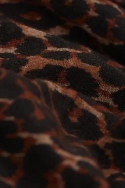 Leopard Print Long Sleeve Top in Ultralight Modal with Cashmere