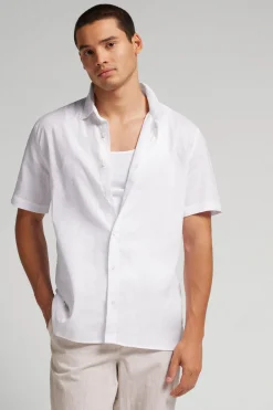 Linen and Cotton Short Sleeve Shirt