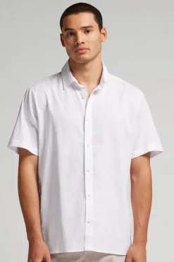 Linen and Cotton Short Sleeve Shirt