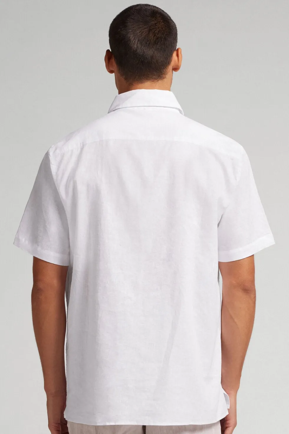 Linen and Cotton Short Sleeve Shirt