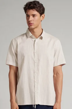 Linen and Cotton Short Sleeve Shirt