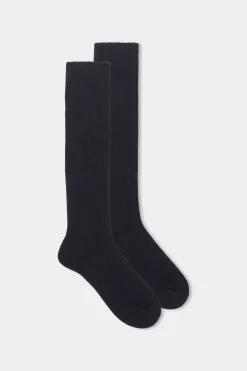 Long Ribbed Socks in Cashmere and Wool