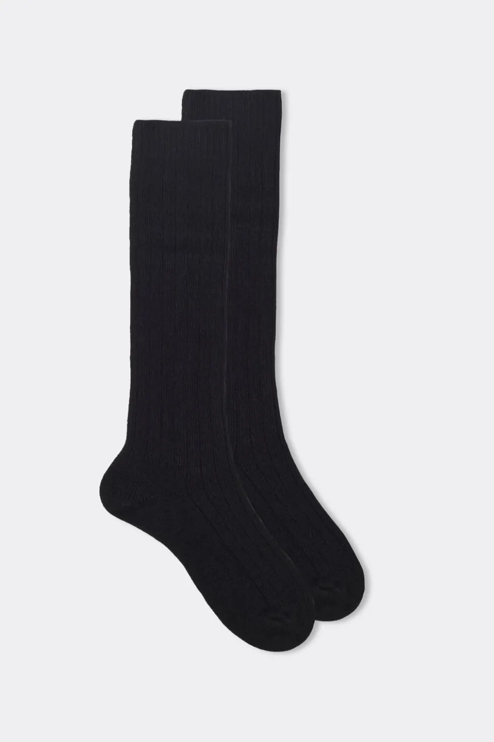 Long Ribbed Socks in Cashmere and Wool