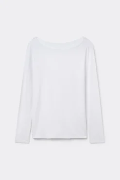 Long Sleeve Bateau Neck Top in Micromodal
