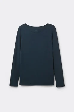 Long Sleeve Bateau Neck Top in Micromodal