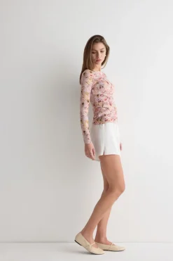 Long Sleeve I Bloom for You Top in Ultralight Modal with Cashmere