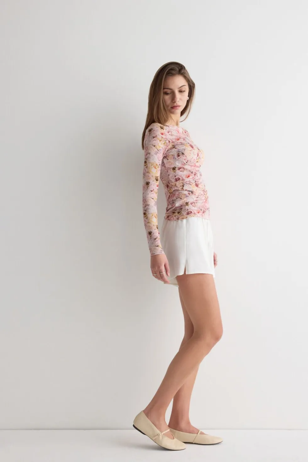 Long Sleeve I Bloom for You Top in Ultralight Modal with Cashmere