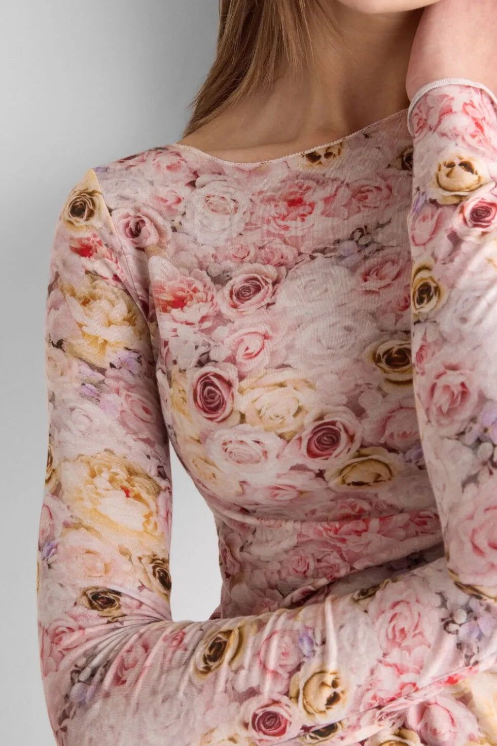 Long Sleeve I Bloom for You Top in Ultralight Modal with Cashmere