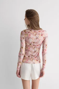 Long Sleeve I Bloom for You Top in Ultralight Modal with Cashmere