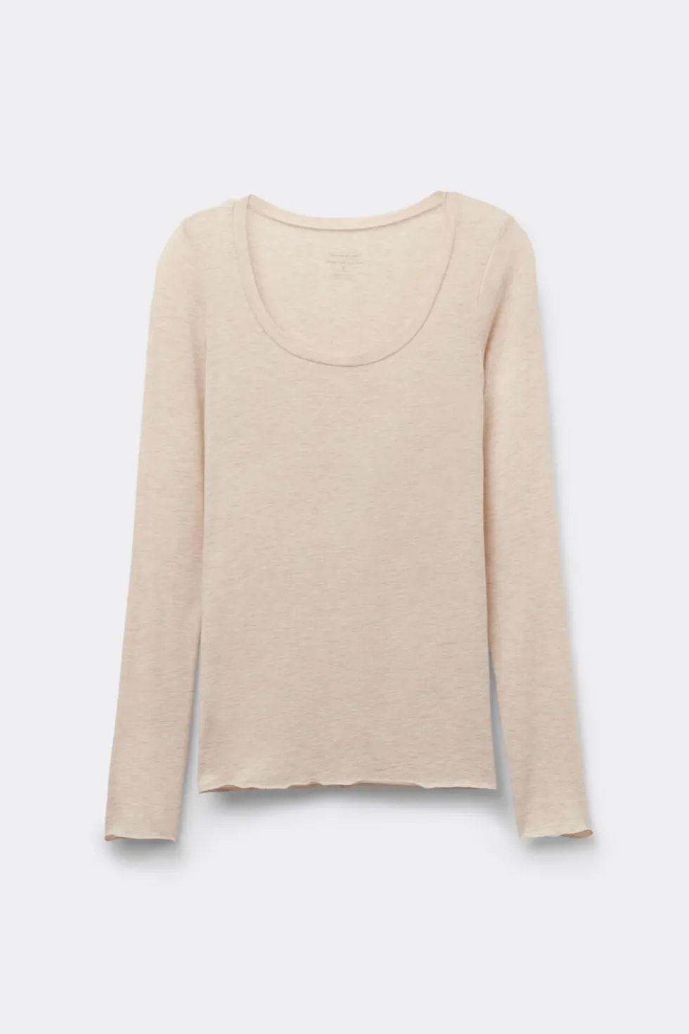 Long Sleeve Scoop Neck Top in Ultralight Modal with Cashmere