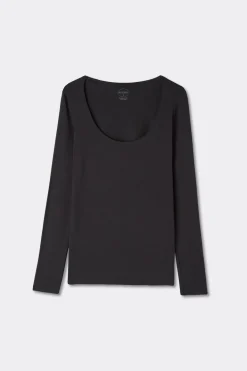 Long Sleeve Scoop Neck Top in Micro-modal